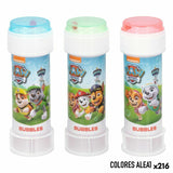 Set di bolle di sapone Paw Patrol con tre tubi di diversi colori per divertimento all'aria aperta