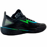 Scarpe da basket uomo Peak Lightning 11 in nero con dettagli verde e blu, ideali per prestazioni elevate