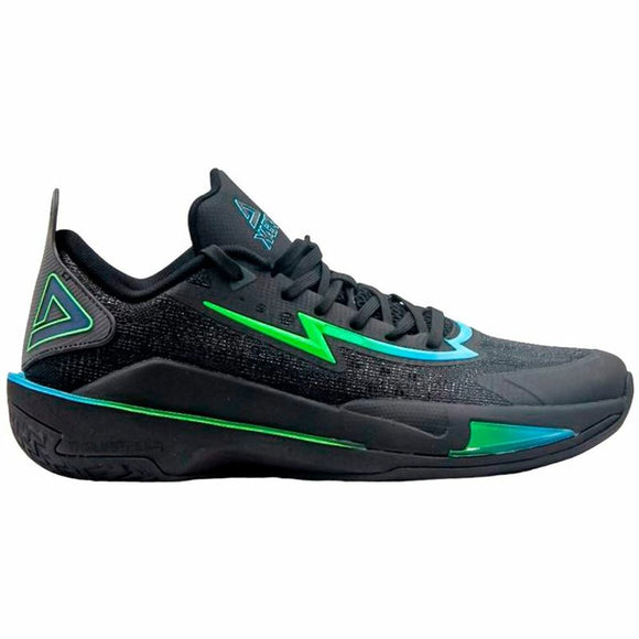 Scarpe da basket uomo Peak Lightning 11 nere con dettagli blu e verdini per migliorare le prestazioni in campo