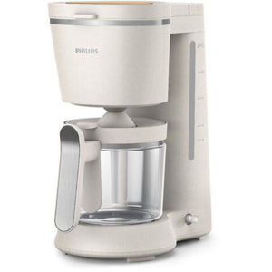 Caffettiera americana Philips in bianco con caraffa trasparente per preparare caffè facilmente
