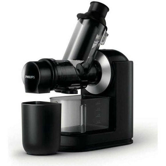 Spremiagrumi elettrico Philips con design elegante e recipiente per succhi in plastica nera