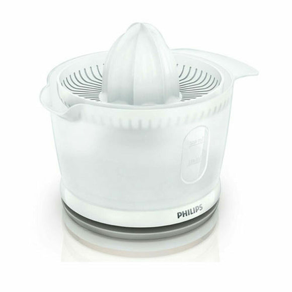 Spremiagrumi elettrico Philips in bianco con design ergonomico per estrazione facile di succhi freschi