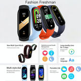 Smartwatch M9 per uomo e donna, braccialetto fitness, fascia sportiva, monitoraggio della frequenza cardiaca e della pressione sanguigna, impermeabile, multifunzione.