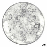 Set di 12 piatti porcellana gourmet con design elegante e moderno in bianco e grigio