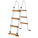 Scala in alluminio per piscine smontabile in legno con gradini antiscivolo per un facile accesso