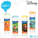Set di bolle di sapone Pixar in tubi da 60ml con personaggi Disney, perfetti per il divertimento all'aperto