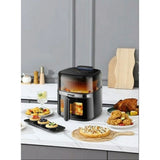 Friggitrice ad aria 4,5 litri Prime3 con cibo preparato, ideale per pasti sani e gustosi