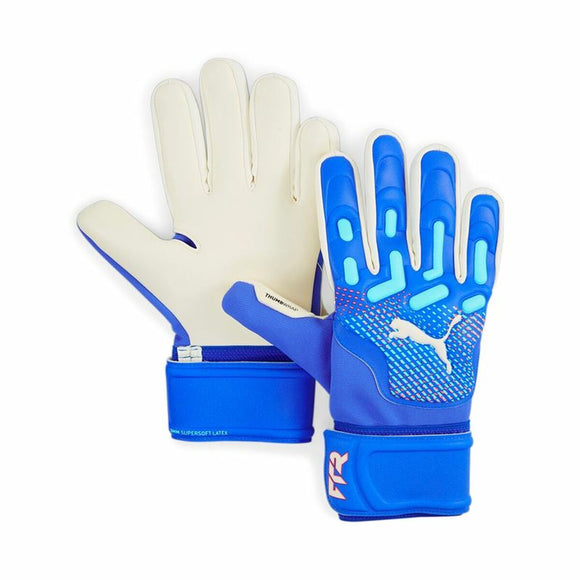 Guanti da portiere Puma adulti in blu con palmo in lattice e chiusura regolabile per migliori prestazioni