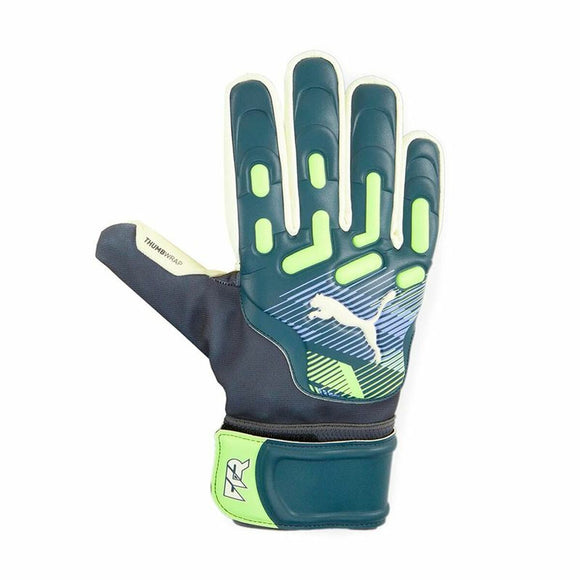 Guanti da portiere Puma Future adulti in blu e verde con grip avanzato per un'ottima presa