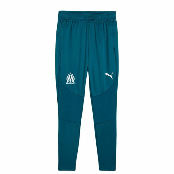 Pantaloncini allenamento calcio Puma uomo in blu con logo OM per comfort e prestazioni sportive