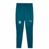 Pantaloncini allenamento calcio Puma uomo in blu con logo OM per comfort e prestazioni sportive