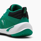 Scarpe basket Puma uomo con design verde e nero, ideali per prestazioni sui campi da gioco