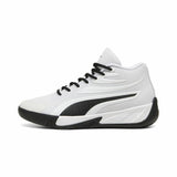Scarpe da basket Puma uomo in bianco e nero con suola in gomma per prestazioni elevate sul campo