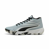 Scarpe da basket Puma uomo in blu chiaro con dettagli camouflage e scarpe alte per prestazioni elevate