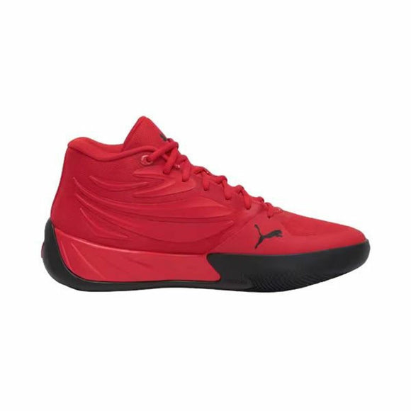 Scarpe da basket Puma uomo in rosso con supporto alla caviglia e suola in gomma per il massimo grip