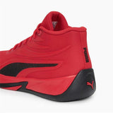 Scarpe da basket Puma uomo rosse con suola grigia e design sportivo per prestazioni elevate sul campo