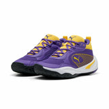 Scarpe da basket Puma uomo in viola e giallo con suola resistente per il massimo comfort in campo