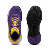 Scarpe da basket Puma uomo in viola e giallo con suola antiscivolo per prestazioni elevate
