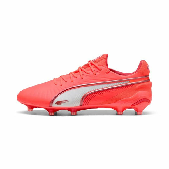 Scarpe da calcio Puma King Ultimate adulto in rosso brillante con suola in TPU per prestazioni elevate