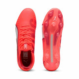 Scarpe da calcio Puma King Ultimate adulto in rosso brillante con suola in gomma per prestazioni ottimali