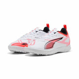 Scarpe da calcio Puma Ultra 5 per adulti in bianco e rosa per prestazioni elevate sul campo