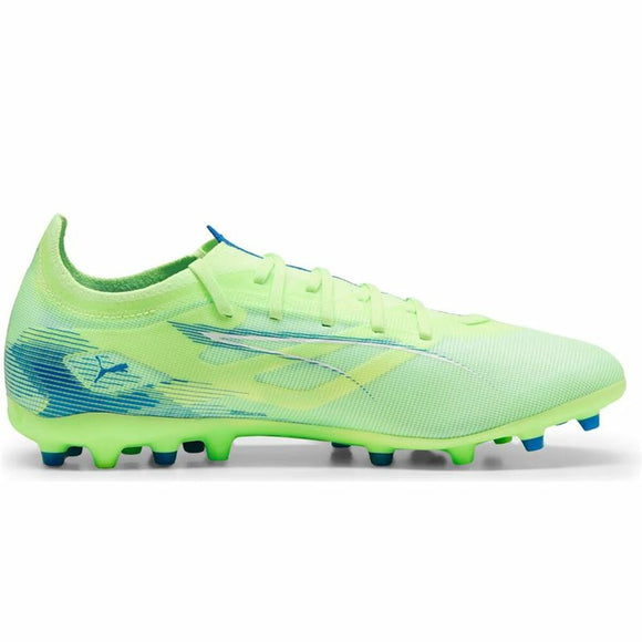Scarpe da calcio Puma Ultra 5 adulti in verde fluo con suola in gomma per campi in erba sintetica