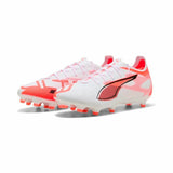 Scarpe da calcio Puma Ultra 5 Pro uomo bianche e rosa con suola per massimo grip e velocità in campo