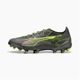 Scarpe da calcio Puma Ultra 5 Ultimate uomo in nero e verde fluo per prestazioni superiori sul campo