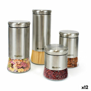 Set di barattoli Quttin acciaio vetro per conservazione di alimenti con design elegante