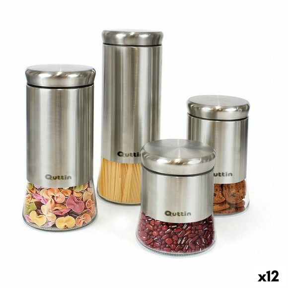 Set di barattoli Quttin acciaio vetro per conservazione di alimenti con design elegante
