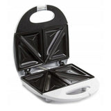 Piastra grill elettrica Ravanson 750W con piastre antiaderenti per preparare toast e snack.
