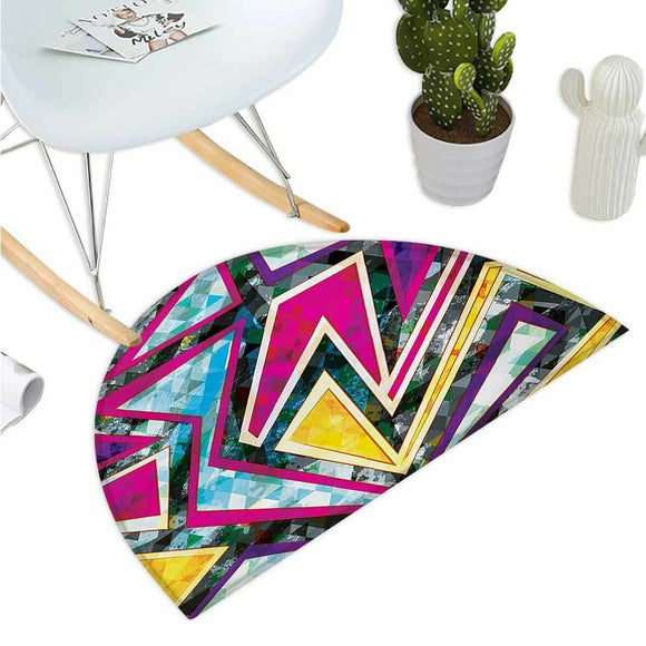 Tappeto colorato a forma semisferica con design geometrico per casa e cucina