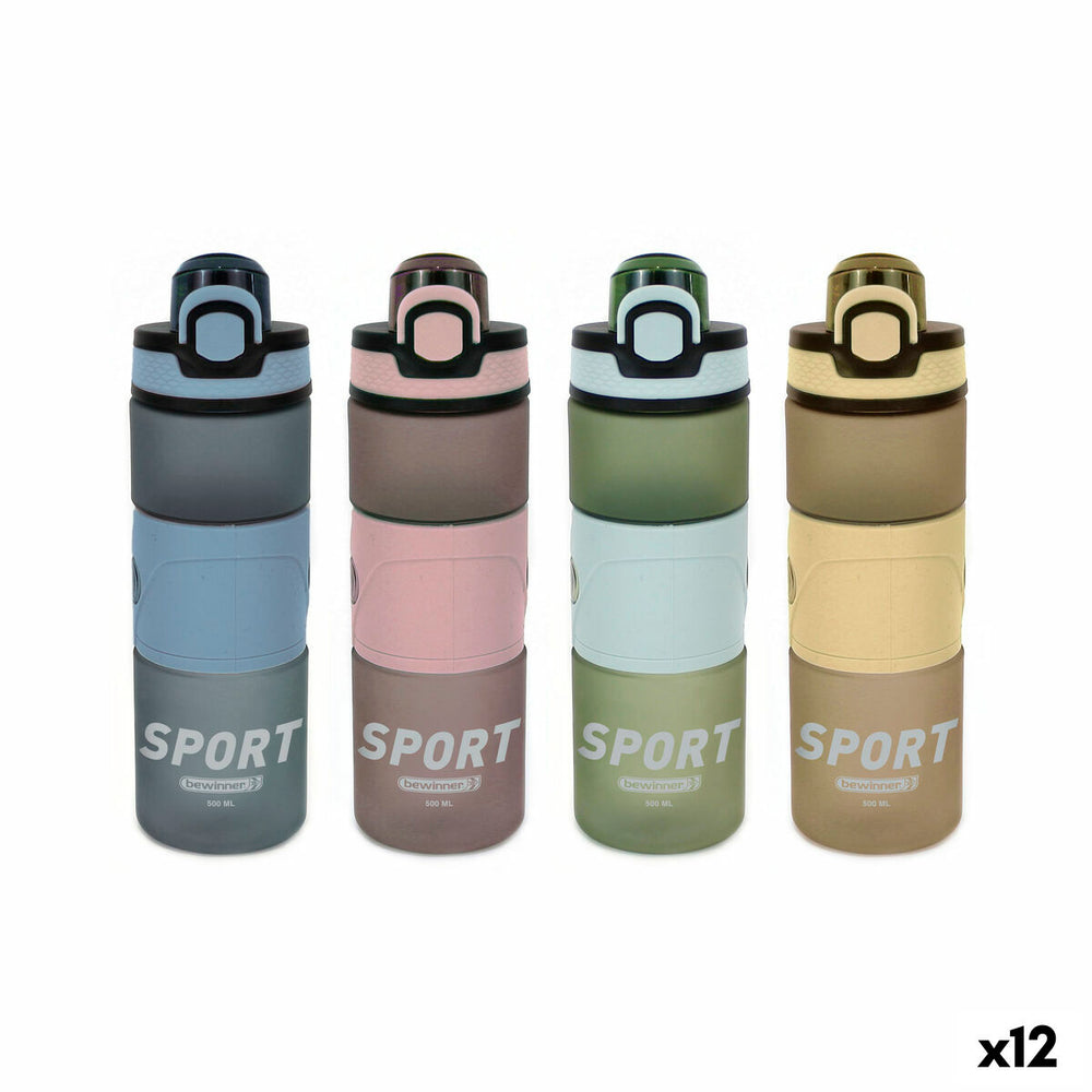 Bottiglia d'acqua Bewinner 500 ml 0,5 L 7 x 20,5 cm (12 Unità)