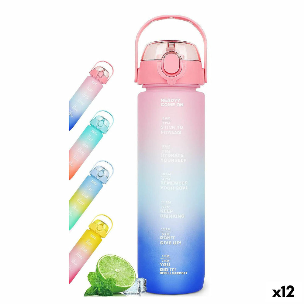 Bottiglia d'acqua Bewinner Multicolore 800 ml 7,3 x 7,3 x 23,5 (12 Unità)