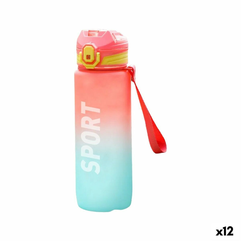 Botella de Agua Bewinner Multicolor 600 ml 7,4 x 7,4 x 19 cm (12 Unidades)