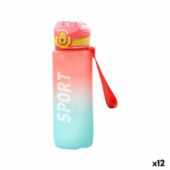 Bottiglia d'acqua Bewinner Multicolore 600 ml 7,4 x 7,4 x 19 cm (12 Unità)