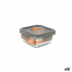 Porta pranzo Ermetico MasterChef Grigio Trasparente Quadrato 310 ml (12 Unità)