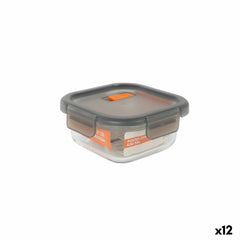 Porta pranzo Ermetico MasterChef Grigio Trasparente Quadrato 530 ml (12 Unità)