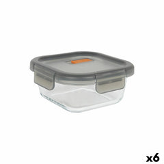 Porta pranzo Ermetico MasterChef Grigio Trasparente Quadrato 1,1 L (6 Unità)