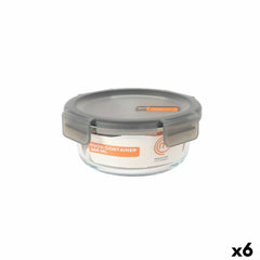 Porta pranzo Ermetico MasterChef Grigio Trasparente Rotonda 640 ml (6 Unità)