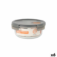 Porta pranzo Ermetico MasterChef Grigio Trasparente Rotonda 970 ml (6 Unità)