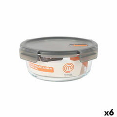 Porta pranzo Ermetico MasterChef Grigio Trasparente Rotonda 1,3 L (6 Unità)