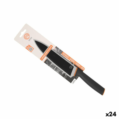 Coltello da Cucina MasterChef Chef Nero Argentato 20 cm (24 Unità)