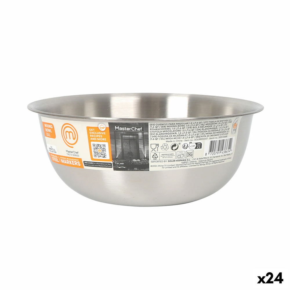 Ciotola MasterChef Acciaio inossidabile 1,2 L 19 x 7,5 cm (24 Unità)