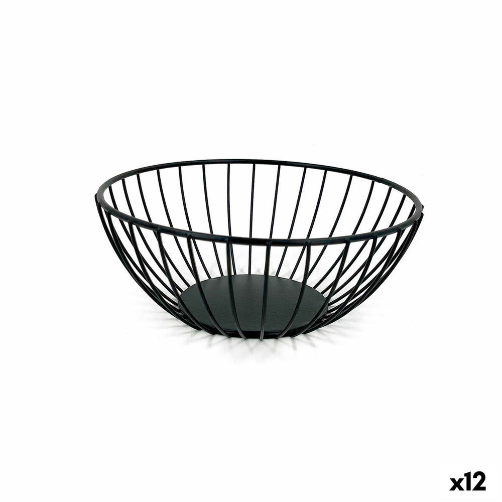 Portapane My Bar Nero Metallo Rotonda 20 x 8 cm (12 Unità)