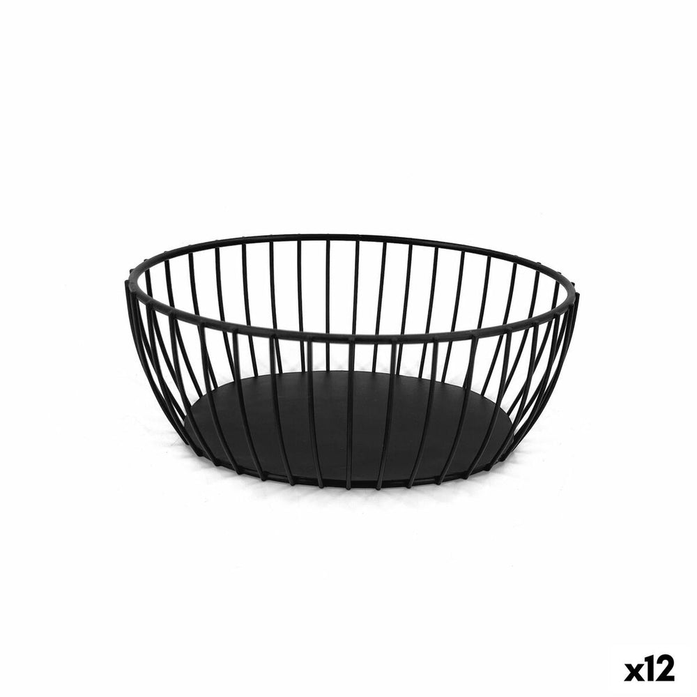 Portapane My Bar Nero Metallo Ovale 20 x 15 x 8 cm (12 Unità)
