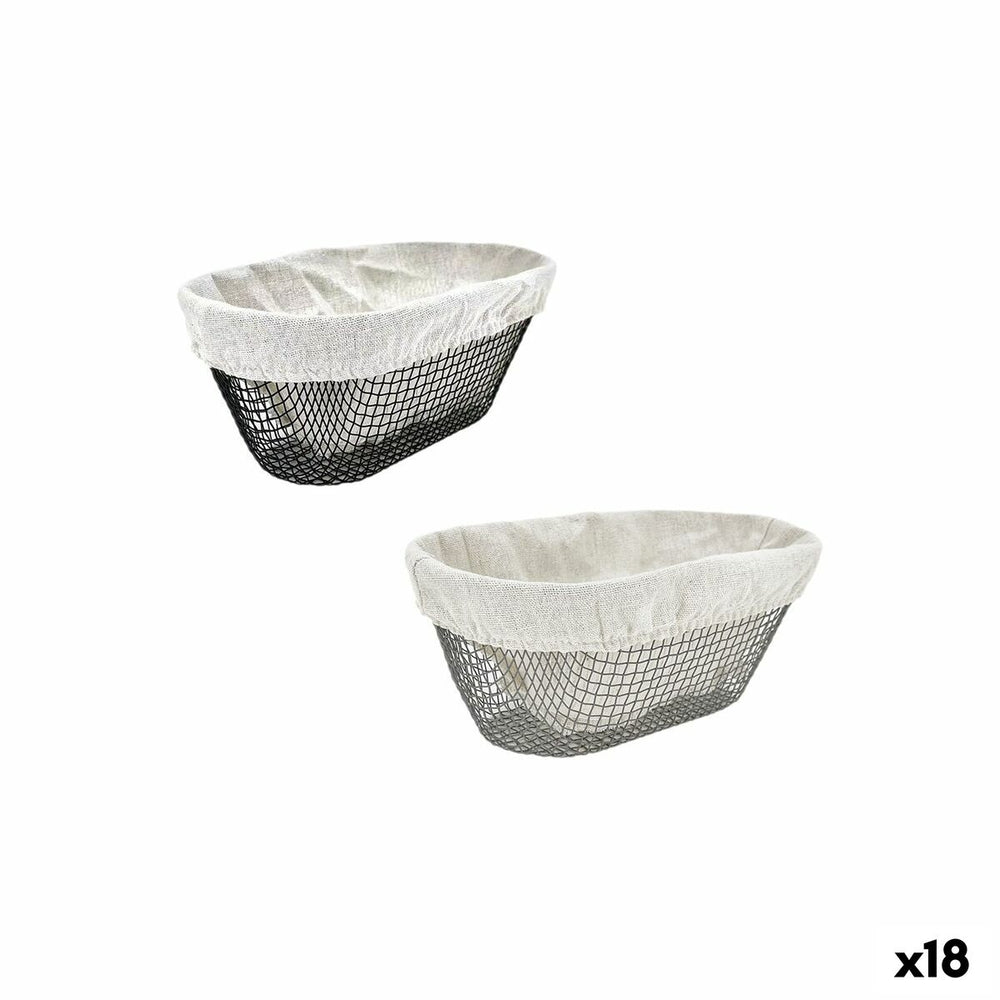 Cestino per il Pane Metallo Ovale 25 x 13 x 10 cm (18 Unità)