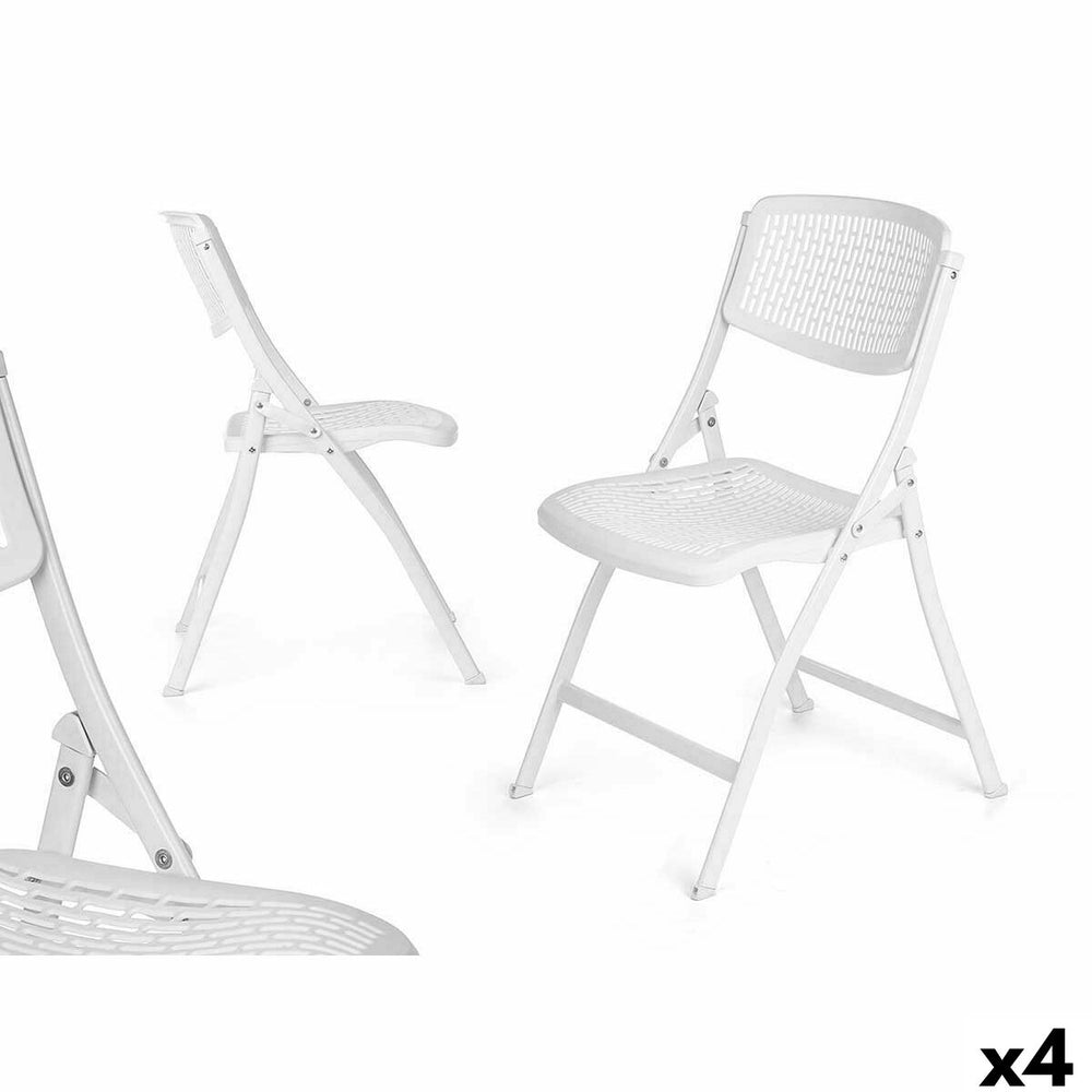 Folding Chair 12721 White 59 x 50 x 82 cm 108 x 11,5 x 50 cm (4 Units)