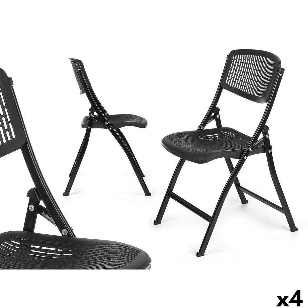 Sedia Pieghevole ZJ-Y59BL Nero 59 x 50 x 82 cm 108 x 13,5 x 50 cm (4 Unità)