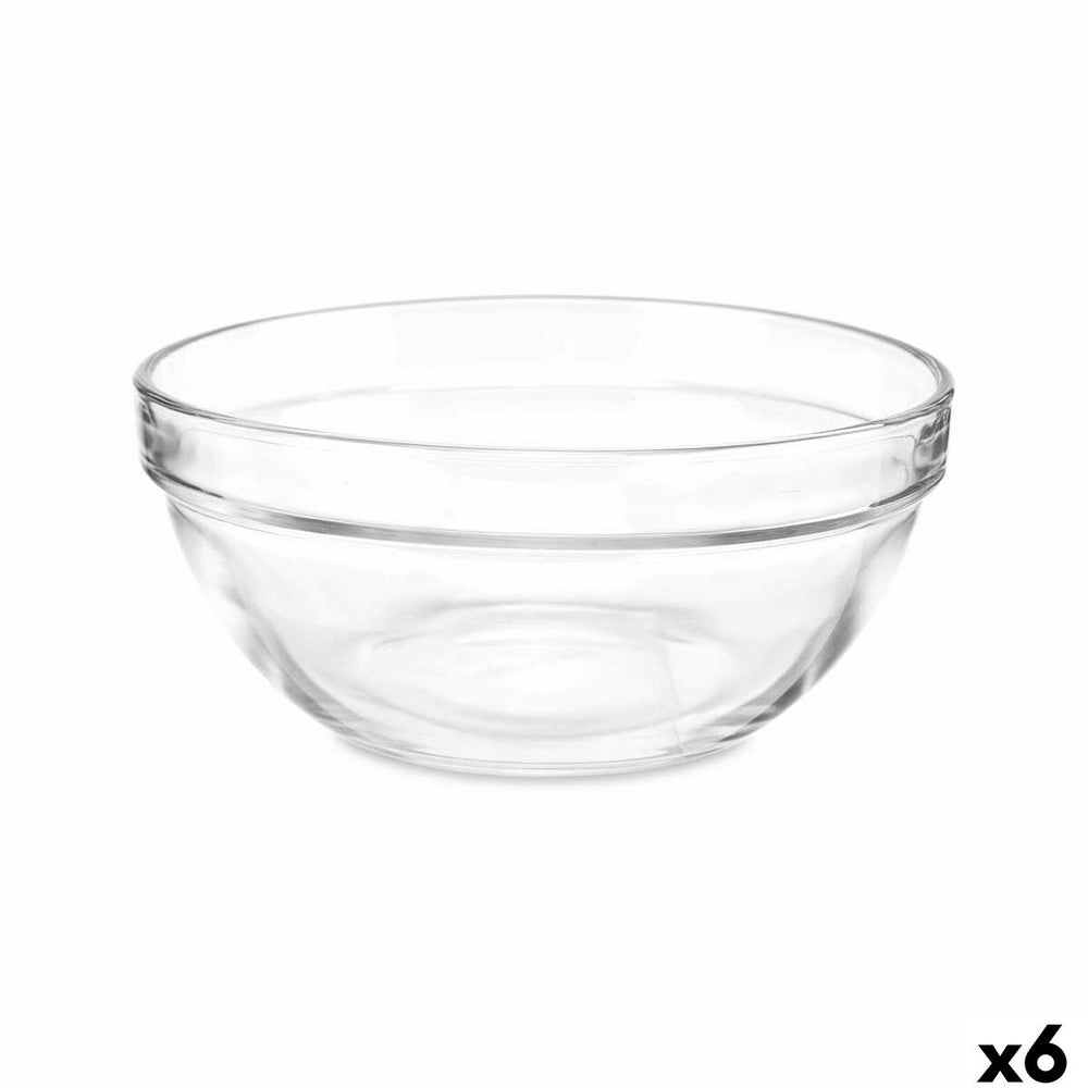Ciotola per Mescolare Vivalto Trasparente Vetro 14 x 6,5 x 14 cm 6 Unità